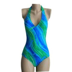 Metallic Halter Swimsuit
